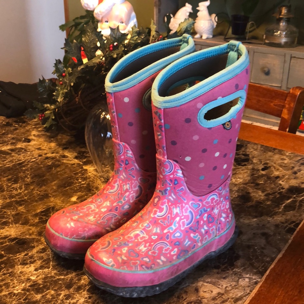 Pink rainbow polkadot kids size 13